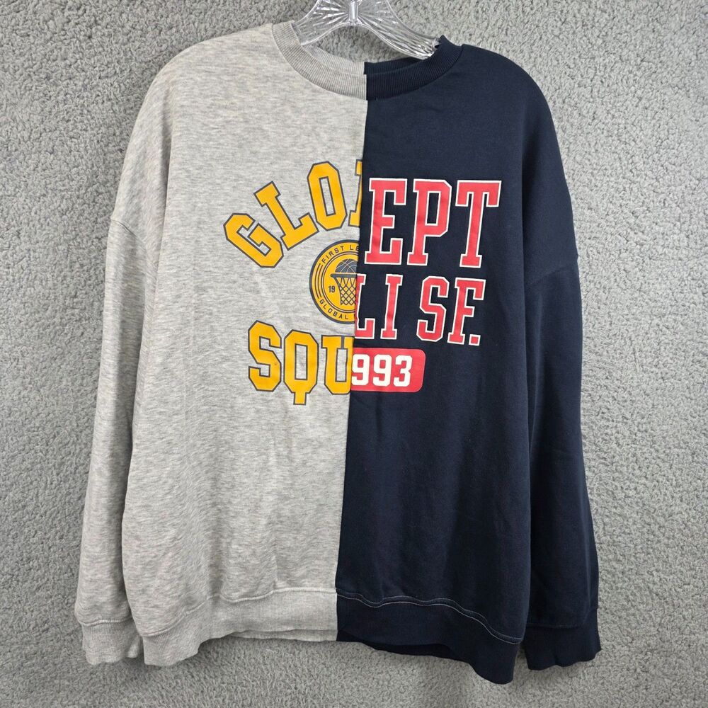H&M Divided Split Colorblock Graphic Sweatshirt Global Expertise 1993 Girl Sz 20